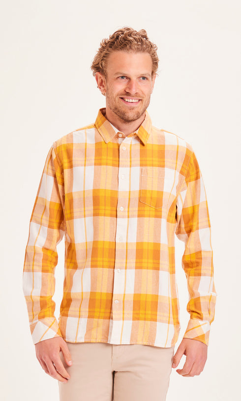 Kenntnisgekotton Bekleidung Ältester feiner Twill geprüft, entspannte Fit -Hemd - Getts/Vegan - Inca Gold